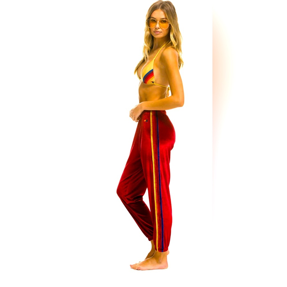 Aviator Nation red velvet pants woman’s large